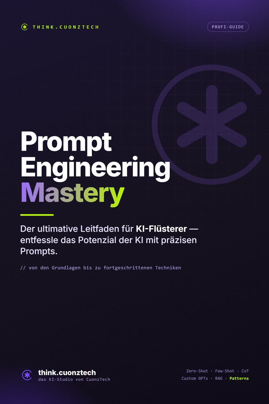 Buch-Cover: Prompt Engineering Mastery — Der ultimative Leitfaden für KI-Flüsterer
